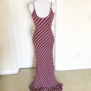 Burgundy stripe maxi dress